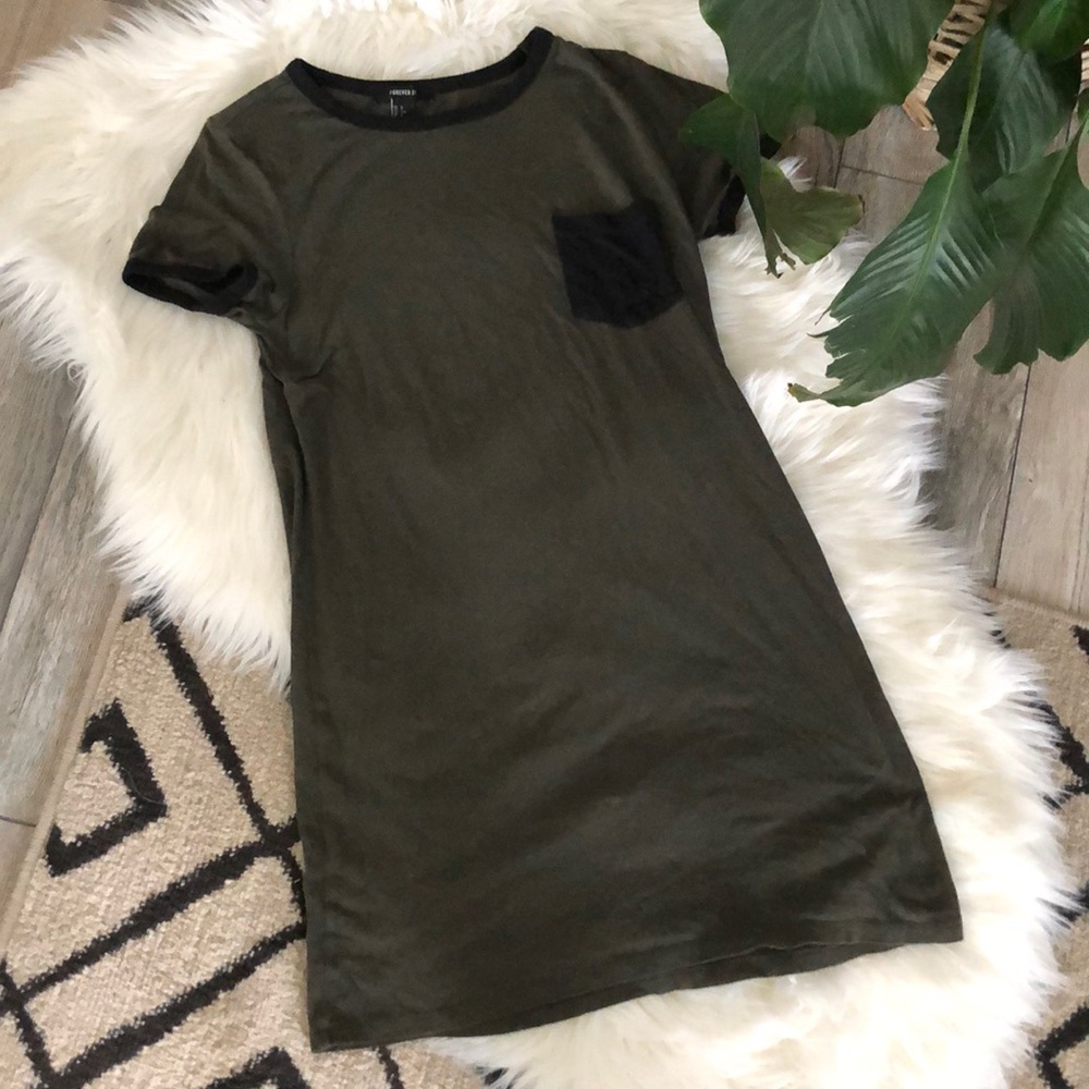 Army Green T-shirt Dress
